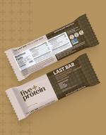 Five Plus Protein Cafe Mocha Latte with Cacao Nibs + Caffeine wrapper front and back view