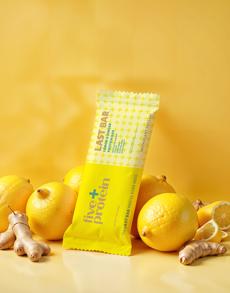 Five Plus Protein's Lemon Ginger Protein Bar